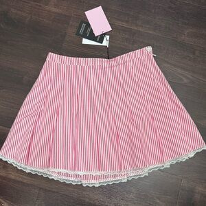 New with tags Avec Les Filles Pink Striped Skater Skirt